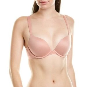 Spanx Pillow Cup Signature Push-Up Plunge Bra Size 32C Pink